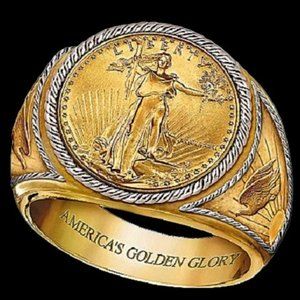 The Bradford Exchange Saint-Gaudens Golden Proof Engraved Men s Ring